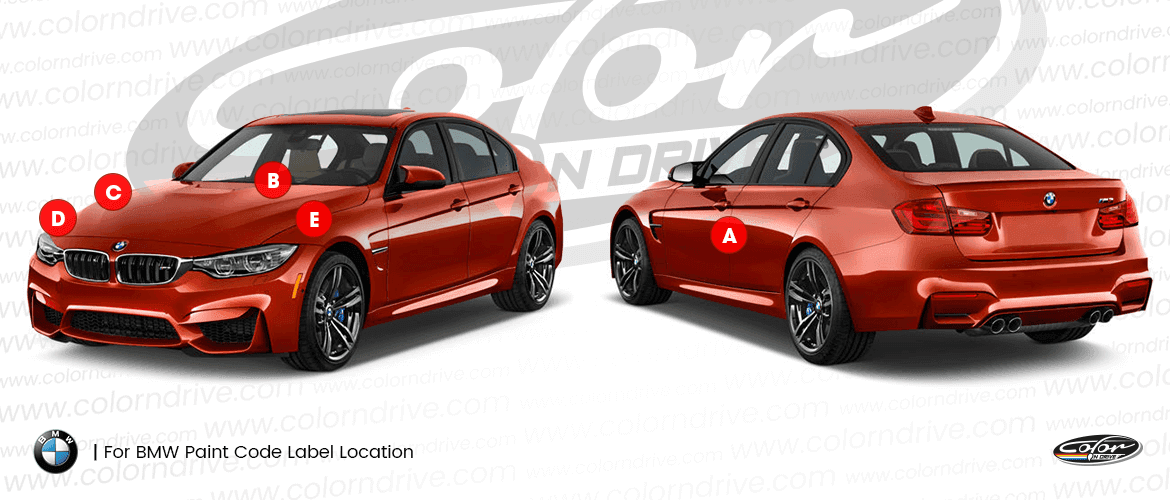 BMW paint code label location diagram