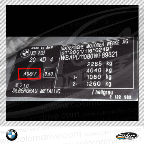 BMWのカラーコードラベル例6